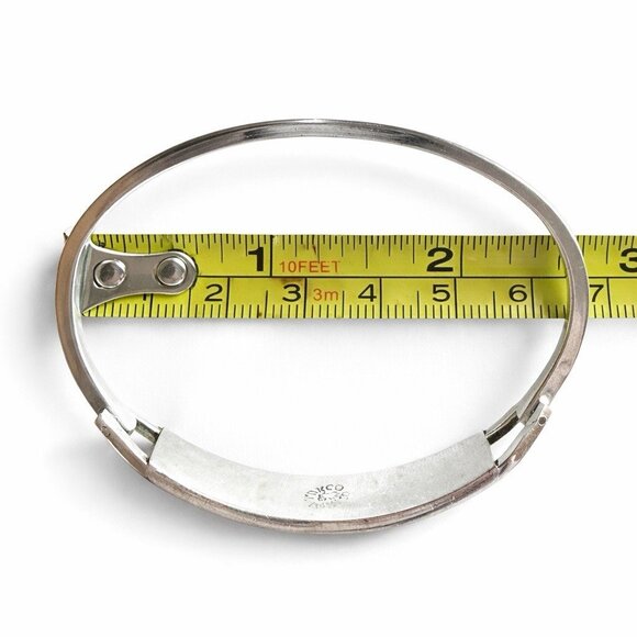 Vintage Taxco Mexico 925 Sterling Silver Abalone Bangle - Picture 11 of 13